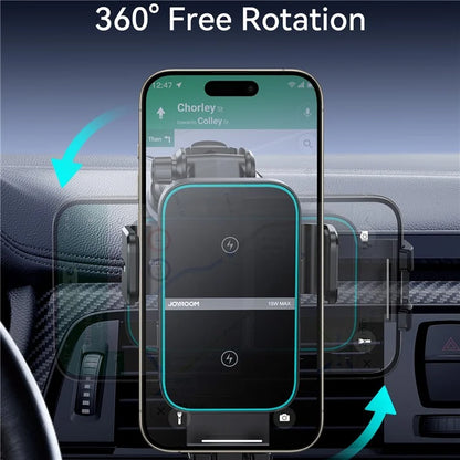 JOYROOM JR-ZS246S 15W Dual Coil Wireless Car Charger LED Light Phone Holder