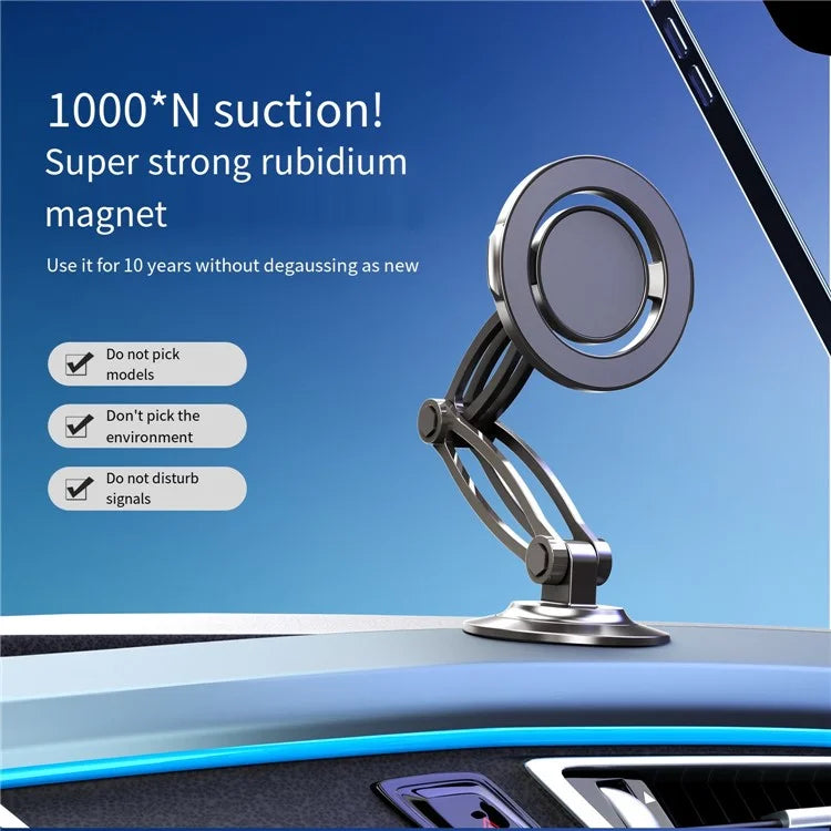 HD-030 Car Dashboard Mount Magnetic Phone Holder Alloy Adjustable Cellphone Stand