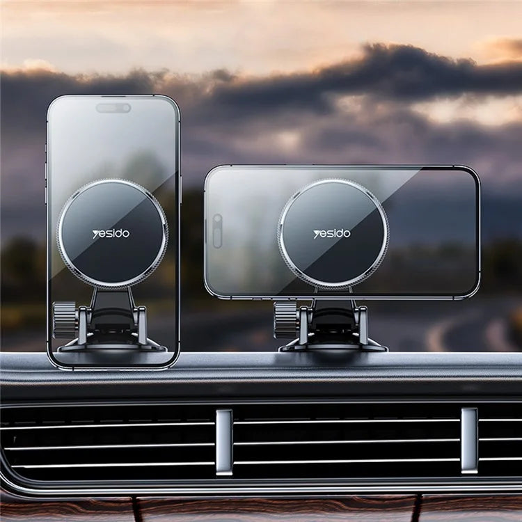YESIDO C177 For iPhone 12 / 13 / 14 / 15 Car Suction Cup Base Phone Holder Bracket Compatible with MagSafe
