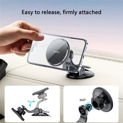 YESIDO C177 For iPhone 12 / 13 / 14 / 15 Car Suction Cup Base Phone Holder Bracket Compatible with MagSafe