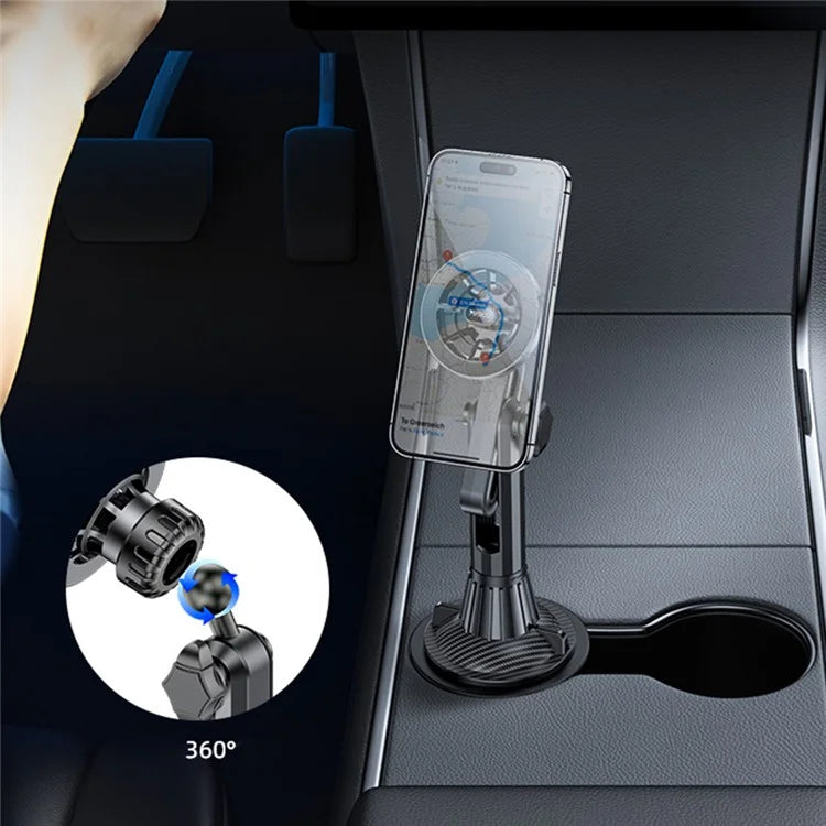 YESIDO C200 For iPhone 12 / 13 / 14 / 15 Car Cup Holder Mount Phone Bracket Compatible with MagSafe