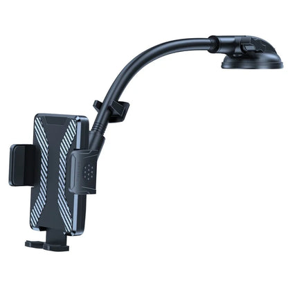 L005L+M006 Car Bendable Long Arm Cell Phone Holder Bracket with Suction Cup Base