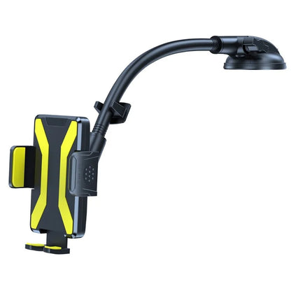 L005L+M006 Car Bendable Long Arm Cell Phone Holder Bracket with Suction Cup Base