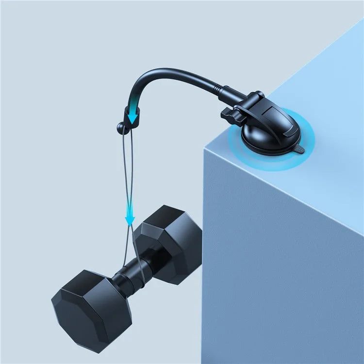 L005L+M006 Car Bendable Long Arm Cell Phone Holder Bracket with Suction Cup Base