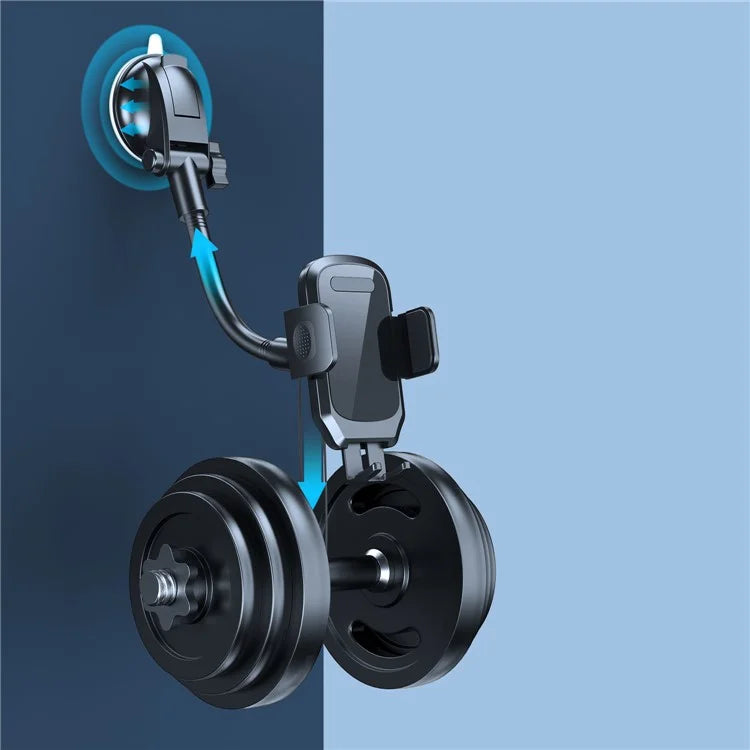 L005L+M013 38cm Long Arm Car Suction Cup Mount Telescopic Cell Phone Holder Bracket