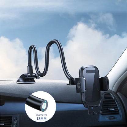L005L+M013 38cm Long Arm Car Suction Cup Mount Telescopic Cell Phone Holder Bracket