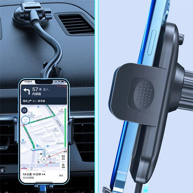 L005+M013 Sucker Base Car Phone Holder Mount Stand Cellphone Support for iPhone Huawei Samsung
