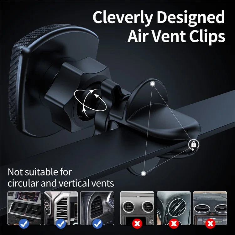 L004+T002 Adhesive Car Dashboard Mout Clover Shape Magnetic Phone Holder Bracket