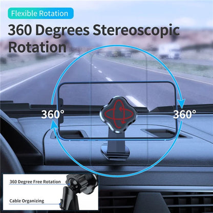 L004+T002 Adhesive Car Dashboard Mout Clover Shape Magnetic Phone Holder Bracket