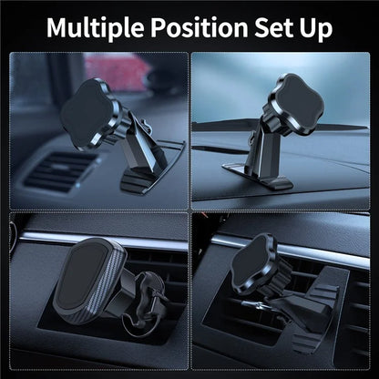 L004+T002 Adhesive Car Dashboard Mout Clover Shape Magnetic Phone Holder Bracket
