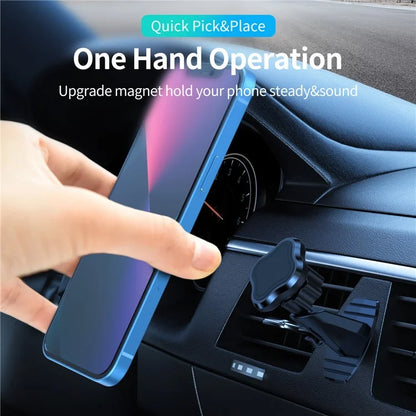 L004+T002 Adhesive Car Dashboard Mout Clover Shape Magnetic Phone Holder Bracket