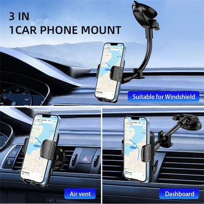 L005L+M002 38cm Long Arm Car Suction Cup Base 360 Degree Ball Head Phone Holder Bracket