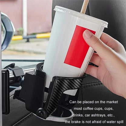 3-in-1 Car Back Seat Phone Tablet Holder Cup Holder Hanging Hook Headrest Mount Multifunction Bracket