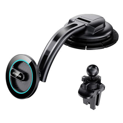 JOYROOM JR-ZS366-W Magnetic Phone Holder Air Vent + Dashboard 2-in-1 Suction Car Mount Set