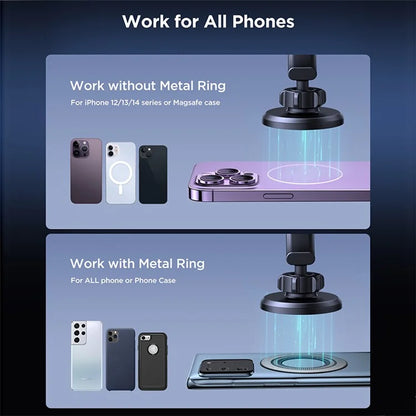 JOYROOM JR-ZS366-W Magnetic Phone Holder Air Vent + Dashboard 2-in-1 Suction Car Mount Set
