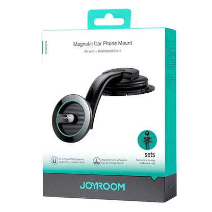 JOYROOM JR-ZS366-W Magnetic Phone Holder Air Vent + Dashboard 2-in-1 Suction Car Mount Set
