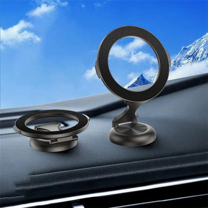 Magnetic Car Phone Holder 720 Degree Rotation Car Mount Alloy Foldable Phone Stand