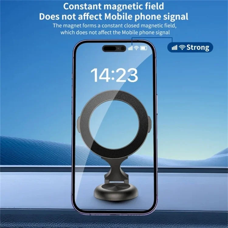 Magnetic Car Phone Holder 720 Degree Rotation Car Mount Alloy Foldable Phone Stand