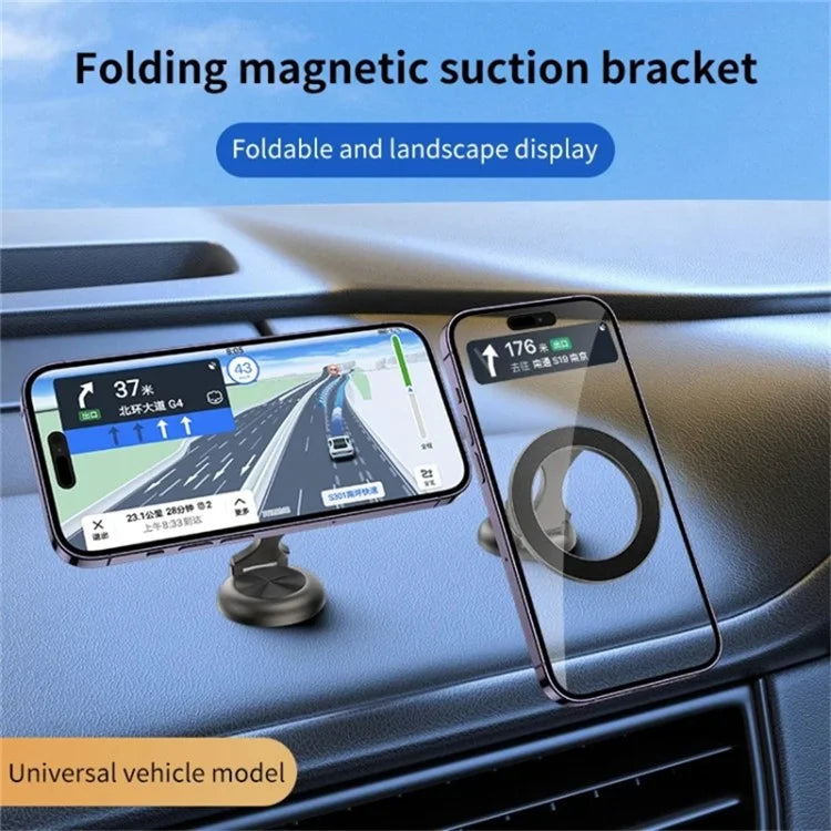 Magnetic Car Phone Holder 720 Degree Rotation Car Mount Alloy Foldable Phone Stand