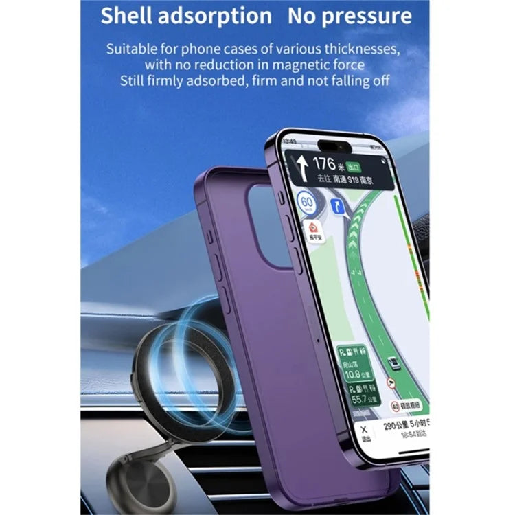 Magnetic Car Phone Holder 720 Degree Rotation Car Mount Alloy Foldable Phone Stand