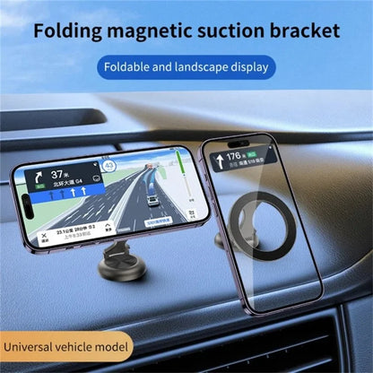 Magnetic Car Phone Holder 720 Degree Rotation Car Mount Alloy Foldable Phone Stand