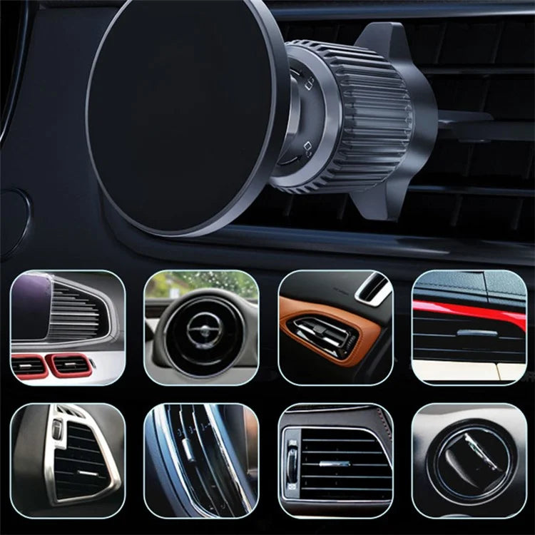 Car Air Vent Cell Phone Holder 360 Degree Rotating Magnetic Car Phone Mount with Retractable Hook