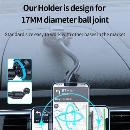 L005L+M082 Car Dashboard Windshield Phone Holder Suction Cup Base Adjustable Cellphone Bracket