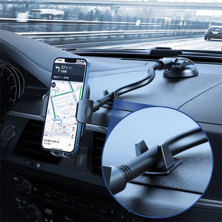 L005L+M082 Car Dashboard Windshield Phone Holder Suction Cup Base Adjustable Cellphone Bracket