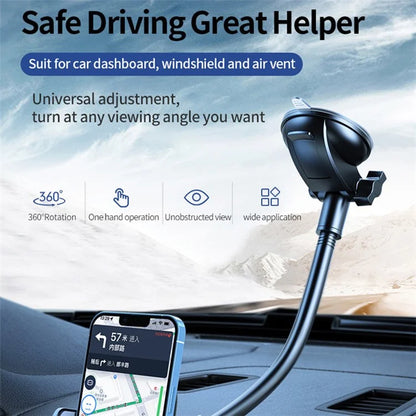 L005L+M082 Car Dashboard Windshield Phone Holder Suction Cup Base Adjustable Cellphone Bracket