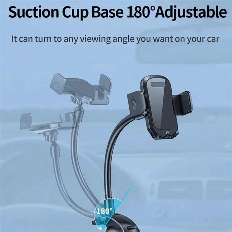 L005L+M082 Car Dashboard Windshield Phone Holder Suction Cup Base Adjustable Cellphone Bracket