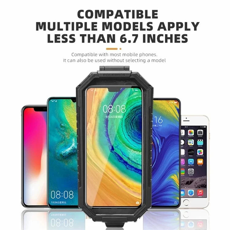 ROCKBROS Rainproof Handlebar E-Bike Mobile Phone Bracket PET Touch Screen Bike Phone Holder