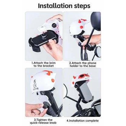 ROCKBROS HW-83 Bicycle Cell Phone Holder Shade E-Bike Motorcycle Phone Mount Sun Cap Anti Light Rain