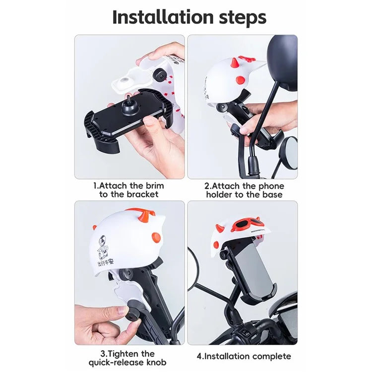 ROCKBROS HW-83 Bicycle Cell Phone Holder Shade E-Bike Motorcycle Phone Mount Sun Cap Anti Light Rain