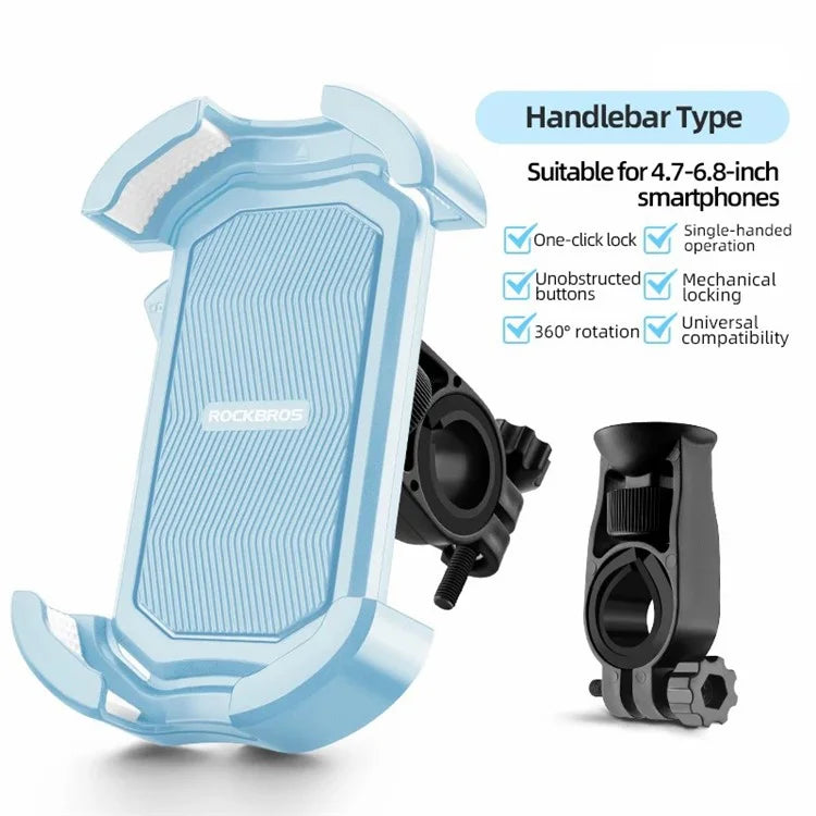 ROCKBROS HW-128 Bicycle E-Bike Phone Mount Bracket Shockproof Motorcycle Cell Phone Holder