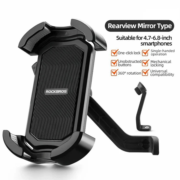 ROCKBROS HW-128 Bicycle E-Bike Phone Mount Bracket Shockproof Motorcycle Cell Phone Holder