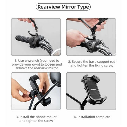 ROCKBROS HW-128 Bicycle E-Bike Phone Mount Bracket Shockproof Motorcycle Cell Phone Holder