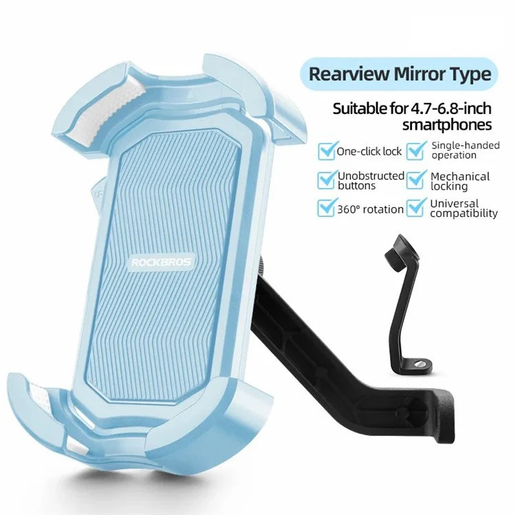 ROCKBROS HW-128 Bicycle E-Bike Phone Mount Bracket Shockproof Motorcycle Cell Phone Holder