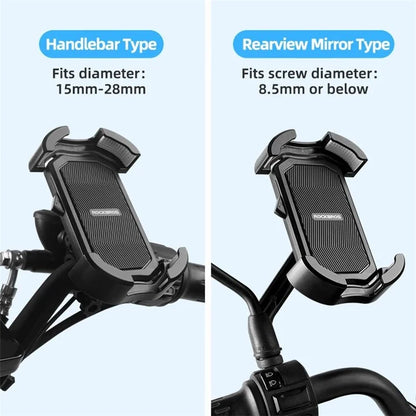 ROCKBROS HW-128 Bicycle E-Bike Phone Mount Bracket Shockproof Motorcycle Cell Phone Holder
