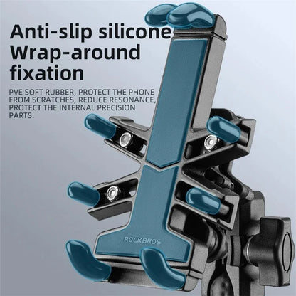 ROCKBROS 25210024 Motorcycle Cell Phone Holder Shockproof E-Bike Phone Mount for Bicycle Navigation