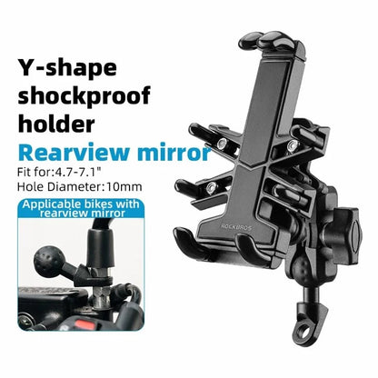 ROCKBROS 25210024 Motorcycle Cell Phone Holder Shockproof E-Bike Phone Mount for Bicycle Navigation