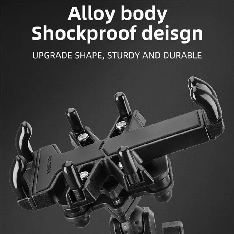ROCKBROS 25210024 Motorcycle Cell Phone Holder Shockproof E-Bike Phone Mount for Bicycle Navigation