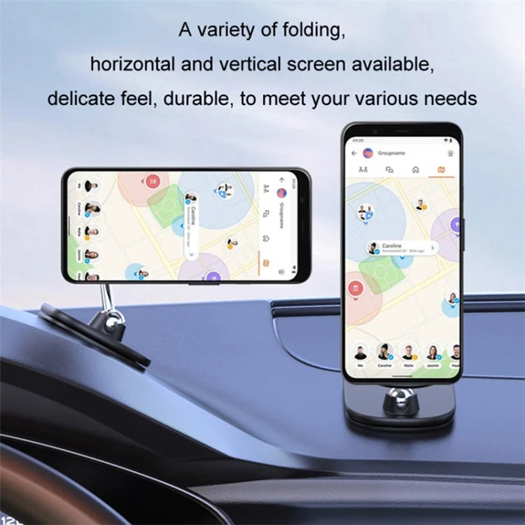 Aluminum Alloy+Silicone Magnetic Adsorption Car Navigation Folding Phone Holder Bracket