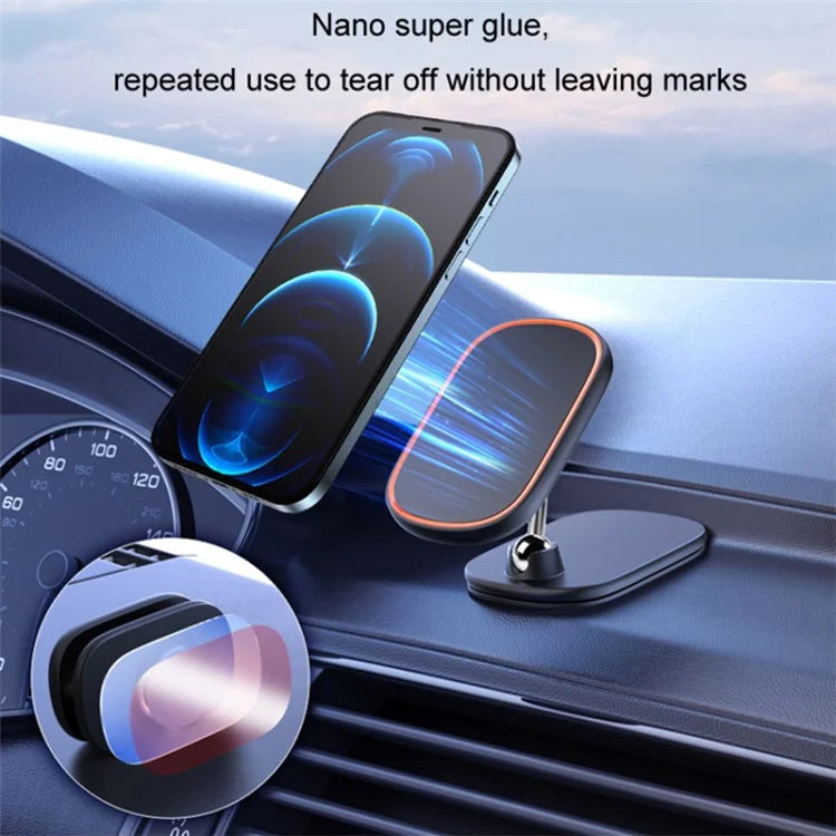 Aluminum Alloy+Silicone Magnetic Adsorption Car Navigation Folding Phone Holder Bracket