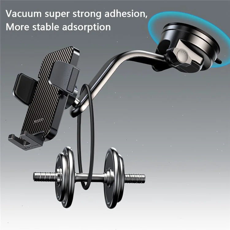 YESIDO C172 Suction Cup Multi-function Dashboard Phone Mount Car Magnetic Phone Holder