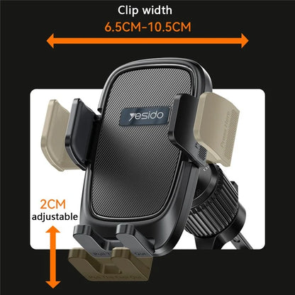 YESIDO C241 Car Air Outlet Phone Holder with Rotatable Ball Head for 4.7-7.2 inch Phone Clamp Bracket