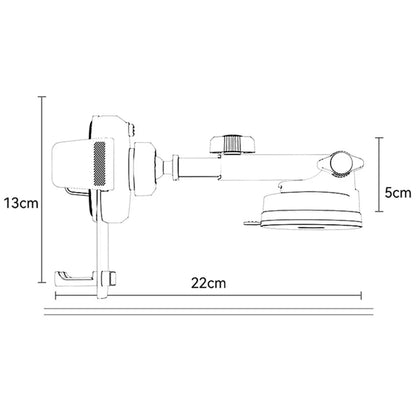 YESIDO C261 Telescopic Arm Car Phone Holder with Suction Cup Base for 4.7-7.2 Inch Mobile Phones