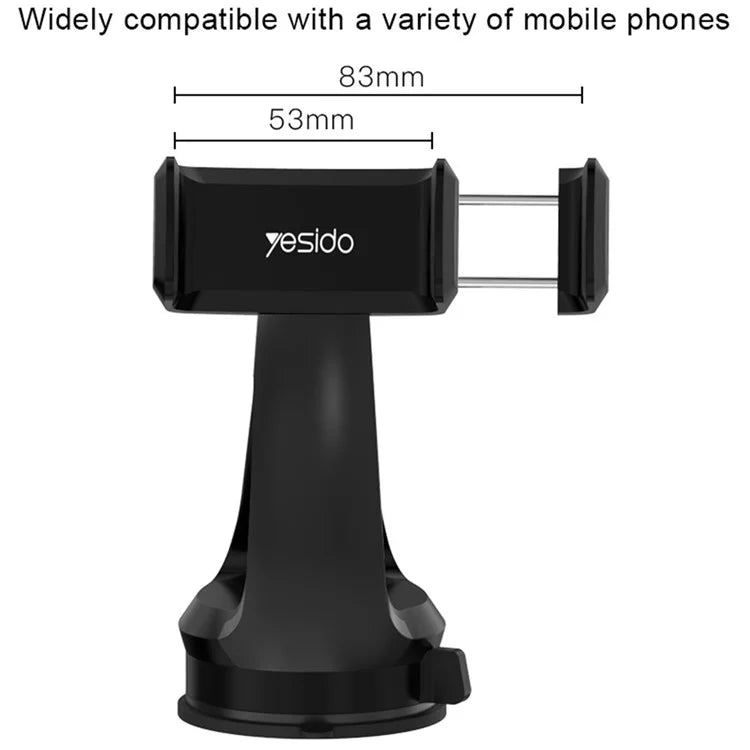 YESIDO C1 Extendable Car Windshield 360 Degree Rotatable Phone Holder Universal Sucker Mount Stand