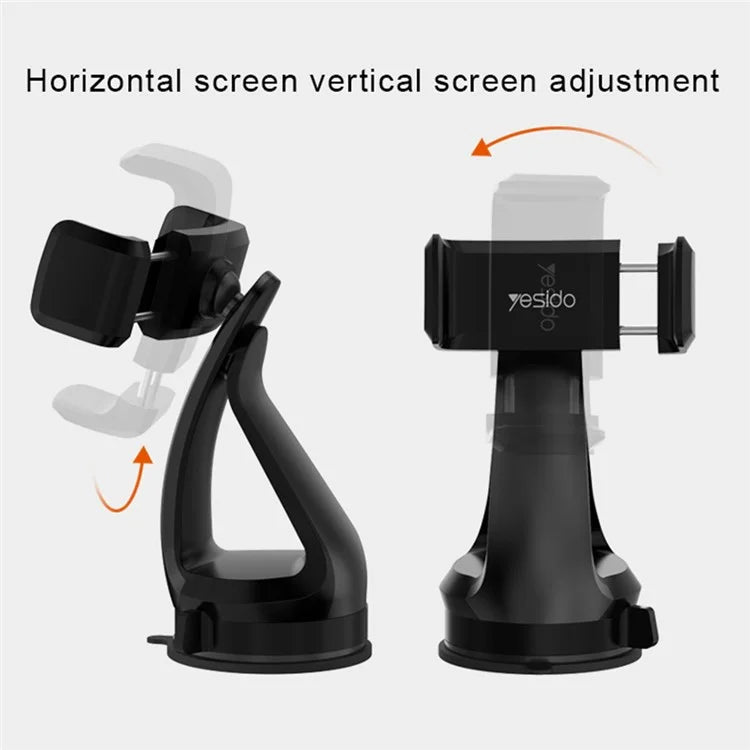 YESIDO C1 Extendable Car Windshield 360 Degree Rotatable Phone Holder Universal Sucker Mount Stand