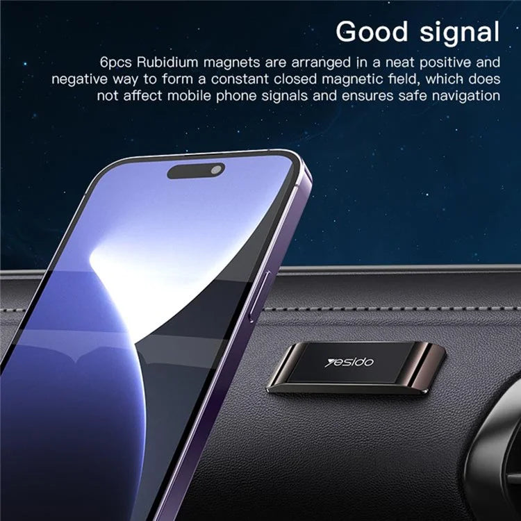YESIDO C152 2Pcs / Set Magnetic Car Phone Holder Stand Aluminum Alloy GPS Car Mount