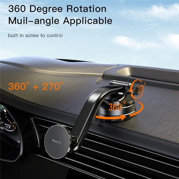 YESIDO C159 Car Air Vent Clip / Suction Cup Mount Magnetic Mobile Phone Holder Bracket